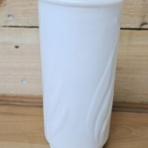 White milk glass cylinder vase